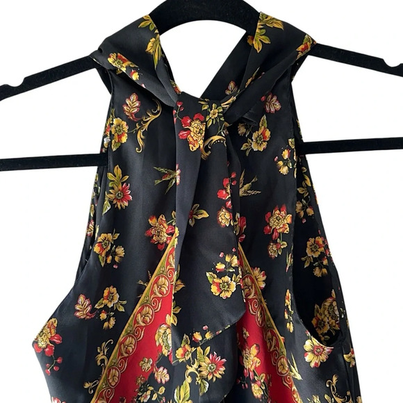 ZARA BASIC SCARF PRINT HALTER TOP LIKE NEW BLOUSE | SIZE: SMALL - Picture 6 of 9